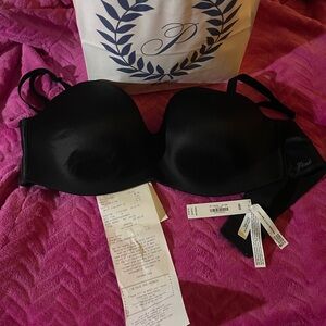 Victoria's Secret Black Convertible Strapless Push-Up Bra